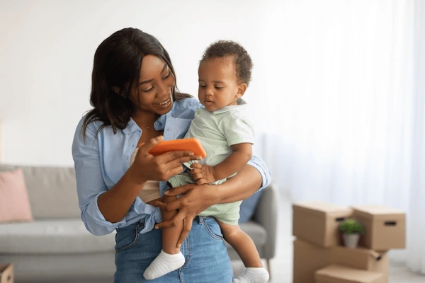 Babysitter with children